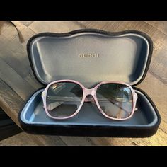 55mm Oversized Square Sunglasses In Pink Pink Green Brand New. Never Used. Includes Case,Dust Bag And Cleaning Cloth. Style: Oversized. Size: 55-18-140mm (Eye-Bridge-Temple). Frame Color: Purple Pink. Lens Color: Green. Frame Material: Acetate. Lens: Plastic. Integrated Nose Grinds. 100% Uv Protection. Made In Italy. Gucci Pink Sunglasses With Uv Protection, Pink Gucci Glasses, Chic Pink Gucci Sunglasses, Gucci Pink Tinted Sunglasses, Gucci Luxury Tinted Sunglasses, Boys Nike Shorts, Oversized Aviator Sunglasses, Bow Flip Flops, Red Jordans