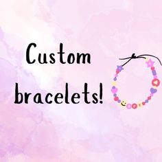 Custom Bracelets! Please enter the following information to order your bracelet: 1. Please pick a color 2. Type the text you would like on the bracelet (optional) If any issues or questions please email: handmadebykails@gmail.com Customizable Pink Wristband, Customizable Purple Name Bracelet With Adjustable Fit, Personalized Pink Beaded Bracelets For Crafting, Personalized Pink Bracelets For Crafting, Customizable Adjustable Purple Beaded Bracelets, Customizable Adjustable Purple Name Bracelet, Customizable Adjustable Purple Friendship Bracelets, Customizable Purple Beaded Friendship Bracelets, Adjustable Customizable Purple Friendship Bracelets