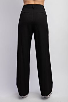 These Black Tailored Woven Pants offer a refined look with their tailored fit and classic black color. The woven fabric provides a polished appearance while the tailored design ensures a comfortable and flattering fit. Elevate your wardrobe with these must-have pants. Fabric & fit:95% POLY,5% SPANDEX Model is wearing size Small. Pants Fabric, Tailored Design, Handbag Accessories, Classic Black, Woven Fabric, Must Haves, Black Color, Spandex, Wardrobe