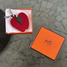 Great Condition. Hermes Just Released An Apple Charm On Their Website But It’s Not Nearly As Cute As This One! Apple Bag, Hermes Accessories, Vintage Hermes, Accessories Vintage, Box Color, Vintage Accessories, Red Green, Women Accessories, Paris