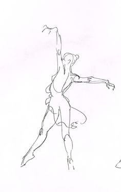 a line drawing of a woman dancing with her arms stretched out in front of her head