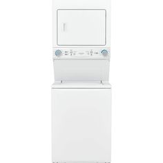 a white washer and dryer stacked on top of each other