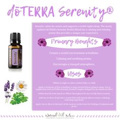 Serenity calms the senses and supports a restful nights sleep. Doterra Serenity, The Senses, Doterra Essential Oils, Pure Essential Oils, Do It Yourself, Doterra, Essential Oil, Do It, Essential Oils