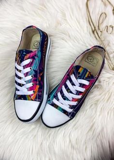 How fun are these sneakers? You might just need to add these to your shoe collection! Shoe Collection, Converse Sneaker, Phone Numbers, Converse, Multi Color, Sneakers