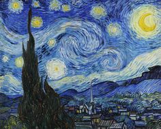 the starry night is shown in this painting