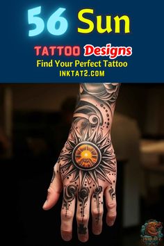 a person's hand with tattoos on it and the words, tattoo designs find your perfect