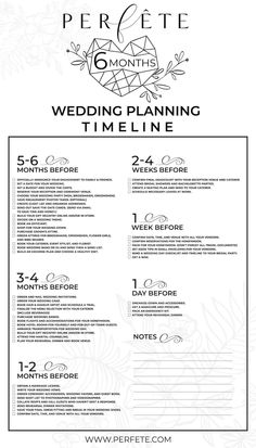 the wedding planning sheet is shown in black and white