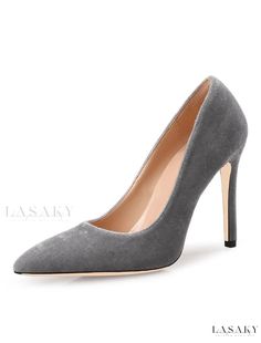 Lasaky - Premium Royal Blue Velvet Stiletto Pumps with Pointed Toe and Slip-On Design - Elegant High Heels for Women High Heel Shoes Elegant, Velvet High Heels, Pink Stilettos, Nude High Heels, Elegant High Heels, Slip On Pumps, High Quality Shoes, Stiletto Pumps, Fall Shoes