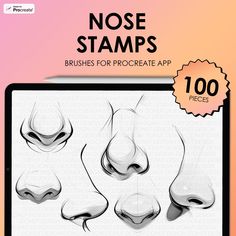 an image of nose stamps brushes for procreate applicace by praee