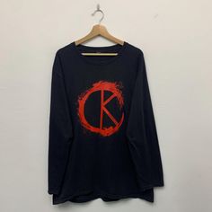 Calvin Klein T-Shirt Size on tag : fits Large  Measurement Armpit : 23" Shoulder to bottom : 30" Sleeve length from collar : 29" *Good used condition. *Small marks at back. *Overall condition is 8/10. Calvin Klein T Shirt, Ck Jeans, Jeans Long, Jeans T Shirt, Long Sleeve T Shirt, Calvin Klein, Long Sleeve Tshirt, Overalls, Sleeve Length