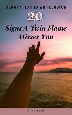 a person's hand with the words 20 signs a twin flame misses you