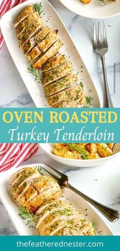 oven roasted turkey tenderloin with herbs on the side