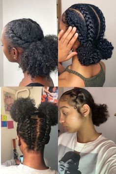 Braid Up Bun, Natural Hairstyles For Water Park, 4c Braided Hairstyles Protective Styles, Natural Pool Hairstyles, 4c Hairstyles For The Pool, Black Hairstyles Natural 4c, 4c Summer Hairstyles, Swimming Hairstyles Black Natural Hair, Protective 4c Hairstyles