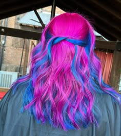 Dark Blue And Pink Hair, Pink And Blue Hair Ideas, Blue Pink Hair, Alt Hairstyles, Pink And Blue Hair, Blue And Pink Hair, Inspired Hairstyles, Memories Last Forever