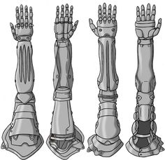 four different types of mechanical arms and legs