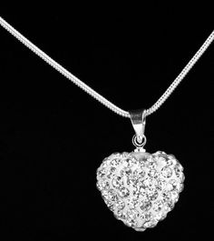 This is a beautiful brand new Rhinestone Heart design silver pendant and silver chain. Makes a lovely gift. 🎁 Specifications: Material : Silver Plated Alloy and Rhinestone Chain Length: Approx. 45 cm / 17.71 inches Pendant: Approx. 15 x 14 mm Weight:5 g Elegant Silver Crystal Necklace For Valentine's Day, Silver Bling Crystal Necklaces As Gift, Silver Heart Charm Crystal Necklace For Valentine's Day, Elegant Silver Heart Crystal Necklace, Silver Crystal Heart Charm Necklaces, Silver Crystal Necklaces With Heart Charm And Cut, Silver Crystal Necklace With Heart Charm Pendant, Rhinestone Pendant Necklace With Silver Chain As Gift, Silver Heart Crystal Necklace