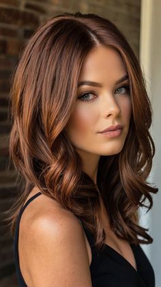 fall hair colors copper brown Brown Hair With Copper Highlights, Brown Copper Hair, Fall Hair Colors Copper, Copper Brown Hair Color, 2024 Hair Trends, Darker Hair, Bouncy Hair, Easy Morning, Fall Hair Trends