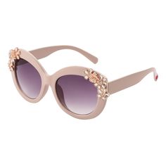 PRICES MAY VARY. Trendy Sunglasses for Women: These round sunglasses for women feature smoke gradient lenses in a bold pink frame with 3D floral details for an extra pop of style Scratch & Impact Resistant: Our fashion sunglasses for women feature scratch- and impact-resistant polycarbonate lenses designed to withstand minor dings and drops UVA-UVB Protection: These cute sunglasses provide 100% UVA-UVB lens protection from the sun's harmful rays Lightweight & Durable: Made from lightweight plast Trendy Sunglasses For Women, Pink Frame, Rose Gold Sunglasses, Party Sunglasses, Cute Sunglasses, Pink Frames, Pink Sunglasses, Trendy Sunglasses, Gold Rhinestone