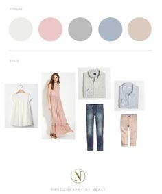 an image of clothes and clothing items in the color palettes for this fashion blog