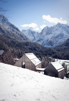 the mountains are covered in snow and there is no image here to provide a caption for