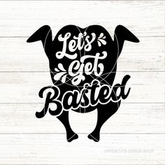 a black and white silhouette of a pig with the words let's go easter