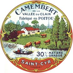 an image of a label for saint - cyr wine with cows in the background