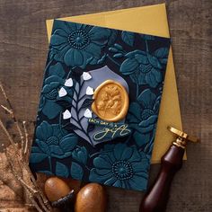 Gingko Leaves 3D Wax Seal Stamp from the Woodland Tales Collection | Spellbinders - Spellbinders Paper Arts Wax Seals On Cards, Floral Archway, Gingko Leaves