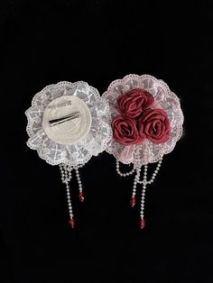 Two ways wear, can wear as a waist decoration or a hairclip. Lolita Accessories:Brooch / Hairclip / Rosette Design Elegant Rosette Brooches For Party, Elegant Party Hair Accessories Brooch, Elegant Handmade Flower Brooches For Party, Elegant Handmade Flowers Brooch For Party, Rose Headpiece, Steampunk Fashion Female, Arm Wear, Steampunk Fashion Male, Gothic Skirts