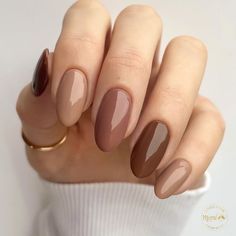 Marron Nails, Beige Manicure, Ongles Beiges, Cute Nails For Fall, Subtle Nails