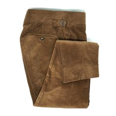 Signature CKC trousers featuring woven Italian cotton with a 2 inch wide waistband. Brown Trousers Outfit, Christopher Korey, Trousers Outfit Men, Corduroy Pants Men, Mens Designer Jeans, Flannel Suit, Grey Flannel, Corduroy Trousers, Brown Corduroy