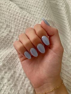 🩵 #bluechrome #nails #chromenails Blueberry Chrome Nails, Dusty Blue Almond Nails, Engagement Nails Blue, Light Blue Chrome Nails Almond, Light Blue Pearl Nails, Light Blue Nails With Chrome, Bridal Nails Blue, Milky Blue Nails, Baby Blue Chrome Nails