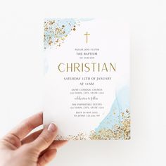 Communion Invitations Boy, Baptism Invitation For Boys, Frame Invitation, Cross Frame, Watercolor Birthday, Baptism Invitation, Rainbow Baby Shower, Boy Baptism