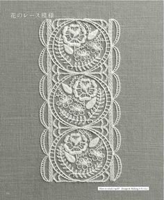 an image of a piece of lace with flowers and leaves on it, in white