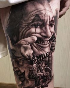 joker tattoo Sleeve Themes, Best Tattoo Numbing Cream, Tattoo Numbing Cream, Grey Ink Tattoos, Lion Tattoo Sleeves, Evil Tattoos