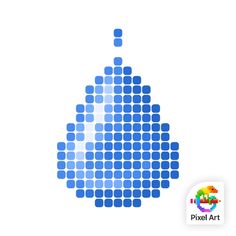 the pixel art logo is designed to look like an abstract triangle with different colors and shapes