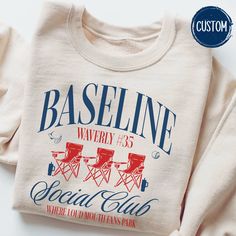 "Personalized Baseline Baseball Social Club Crewneck Sweatshirt Custom Baseball Mom Shirt Game Day Shirt Home Plate Social Club Sideline Girlfriend Social Club Mama Gift Homeplate Social Club Sweater The perfect Personalized Baseball Social Club Sweatshirt for a stylish Baseball Mama! This Custom Baseline Baseball Mama Sweater makes the perfect Gift for Baseball Girlfriend gift. It's made from a soft, midweight cotton-blend fabric for easy layering when it gets chilly or throw it on alone for co Sideline Social Club, Baseball Tshirt, Baseball Season Crew Neck T-shirt For Sports Events, Baseball Season Crew Neck Screen Print Top, Baseball Season Logo Print Crew Neck T-shirt, Baseball Season Sublimation Crew Neck T-shirt, Home Plate Baseball, Baseball Season Fan Merchandise T-shirt, Baseball Girlfriend