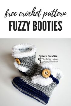 crochet pattern fuzzy booties for baby and toddlers