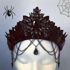 Queen Headpiece, Birdcage Veils, Vampire Fashion, Black Tiara, Dark Mermaid, Veils Bridal, Crown Queen