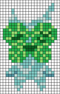 a cross stitch pattern with an image of a green plant in the shape of a heart