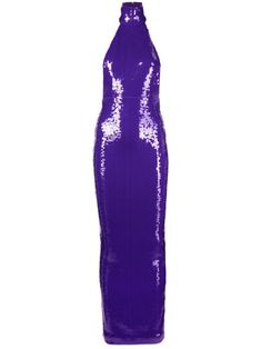 Electric Purple, Laquan Smith, Purple Maxi Dress, Sequin Halter, Ribbed Bodycon Dress, Halter Gown, High Neck Sleeveless, Sequin Maxi, Sequin Maxi Dress