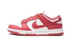 The Women’s Nike Dunk Low “Archeo Pink” is a women’s-exclusive colorway of the vintage basketball shoe that first debuted in the college basketball ranks back in the 1980s.  Just like the styles from Nike’s “Be True to Your School” collection of Dunks from 1985, the “Archeo Pink” arrives in a two-tone color block.  In fact, the hue of the “Archeo Pink” leather found on the upper is eerily similar, albeit slightly lighter in shade to the red leather used on the Dunk’s original “St.  John’s” or “U Nike Dunk Low Archeo Pink, Womens Dunk Low, Nike X Travis Scott, Sneaker Lovers, Dunks Nike, Nike Sb Dunk, Nike Dunk High, Nike Shox, Air Huarache