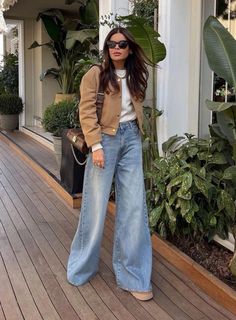 Tan Jeans Outfit, Streetwear Mode, Outfit Jeans