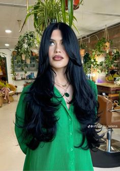 Choppy Short Layers For Long Hair, Long Black Hair With Layers Round Faces, Long Black Hair With Layers And Curtain Bangs, Trim For Long Hair, Long Black Layered Hair With Bangs, Haircute Woman 2024, Dark Curtain Bangs, Dark Long Layered Hair, Layered Hair With Long Bangs