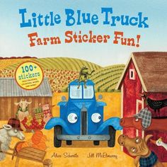 the little blue truck farm sticker fun book