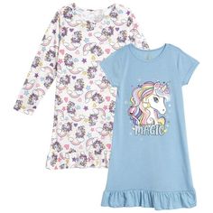 Sweet & Sassy Girls' Pajamas - 2 Pack Sleep Shirt Nightgown Pajamas is the perfect addition to any girl's summer sleepwear collection. The lightweight and breathable fabric will feel amazingly smooth against your daughter's skin. Perfect also as loungewear while relaxing at home, she'll love to sleep and chill out wearing this soft nightgown. Size: 4.  Color: Multicolor.  Gender: female.  Age Group: kids. Multicolor Cotton Sleepwear For Sleepovers, Cute Multicolor Sleepwear For Loungewear, Cute Multicolor Sleepwear For Sleepovers, Cute Multicolor Sleepwear For Pajama Party, Casual Multicolor Nightgown For Pajama Party, Casual Multicolor Nightgown For Bedtime, Cute Multicolor Short Sleeve Sleepwear, Playful Sleepwear For Spring Sleepover, Playful Cotton Dress For Pajama Party