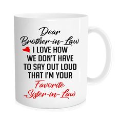 PRICES MAY VARY. BEST GIFTS –This mug will allow you to share your sense of humor and personality with the world. As you have your favorite morning beverage, along with it comes the joke of the day. In the afternoons, have a more relaxing drink of your preference. Whether it be your home or the office, you can use it for yourself or as a special gift for colleagues, members of your family or for your friends. A plethora of jokes is literally in the palm of your hands. UNIQUE AND ELEGANT STYLE:100 % sturdy durable ceramic with professionally printed and sublimated,11 ounce white ceramic coffee mug with C-shape handle - comfortable to hold , Artwork is Printed on Both Sides of the Mug ,Great for hot and cold drinks! PLENTY CAPACITY - Hold 11 oz of any delicious hot or cold beverage you like. Funny Coffee Mugs For Brother, Sister Mugs Funny, Joke Of The Day, Brother In Law, Gifts For Colleagues, Novelty Mugs, Sister In Law, Gifts For Your Mom, Funny Coffee Mugs