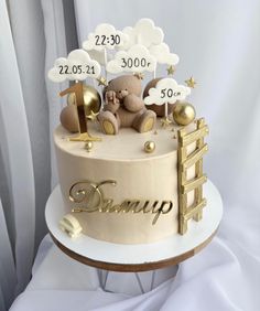 Uşaq Tortları, Teddy Bear Birthday Cake, Delish Cakes, Baby Shower Sweets, Baby Boy Cakes, Baby Shower Diaper Cake