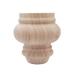 a wooden vase is shown on a white background and it looks like the top of a pillar