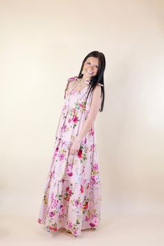 Discover the epitome of summertime sophistication with our "Arlene" dress. This maxi dress features a square neckline and chic tie detail at the shoulder straps, exuding effortless charm and elegance. Crafted from a lightweight fabric, the dress is ideal for warm-weather escapades, offering both style and comfort for sunny days ahead. Its flowing silhouette drapes gracefully, making it the perfect choice for any summer occasion, from beachside soirées to outdoor weddings. Models: Kristen is wear Brunch Maxi Dress With Tie Back And Straight Neckline, Beach Maxi Dress With Tie Back And Square Neck, Spring Pink Maxi Dress With Straight Neckline, Spring Maxi Dress With Knotted Straps, Brunch Maxi Dress With Knotted Straps, Pink Square Neck Maxi Dress For Vacation, Pink Maxi Dress With Straight Neckline For Spring, Square Neck Sundress For Brunch, Brunch Sundress With Square Neck