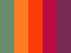 an orange, red and green color scheme